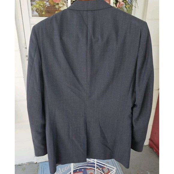 Stafford The Fitted Collection Mens Size 40L Blue Pinstripe Blazer Sports Coat - Picture 3 of 11